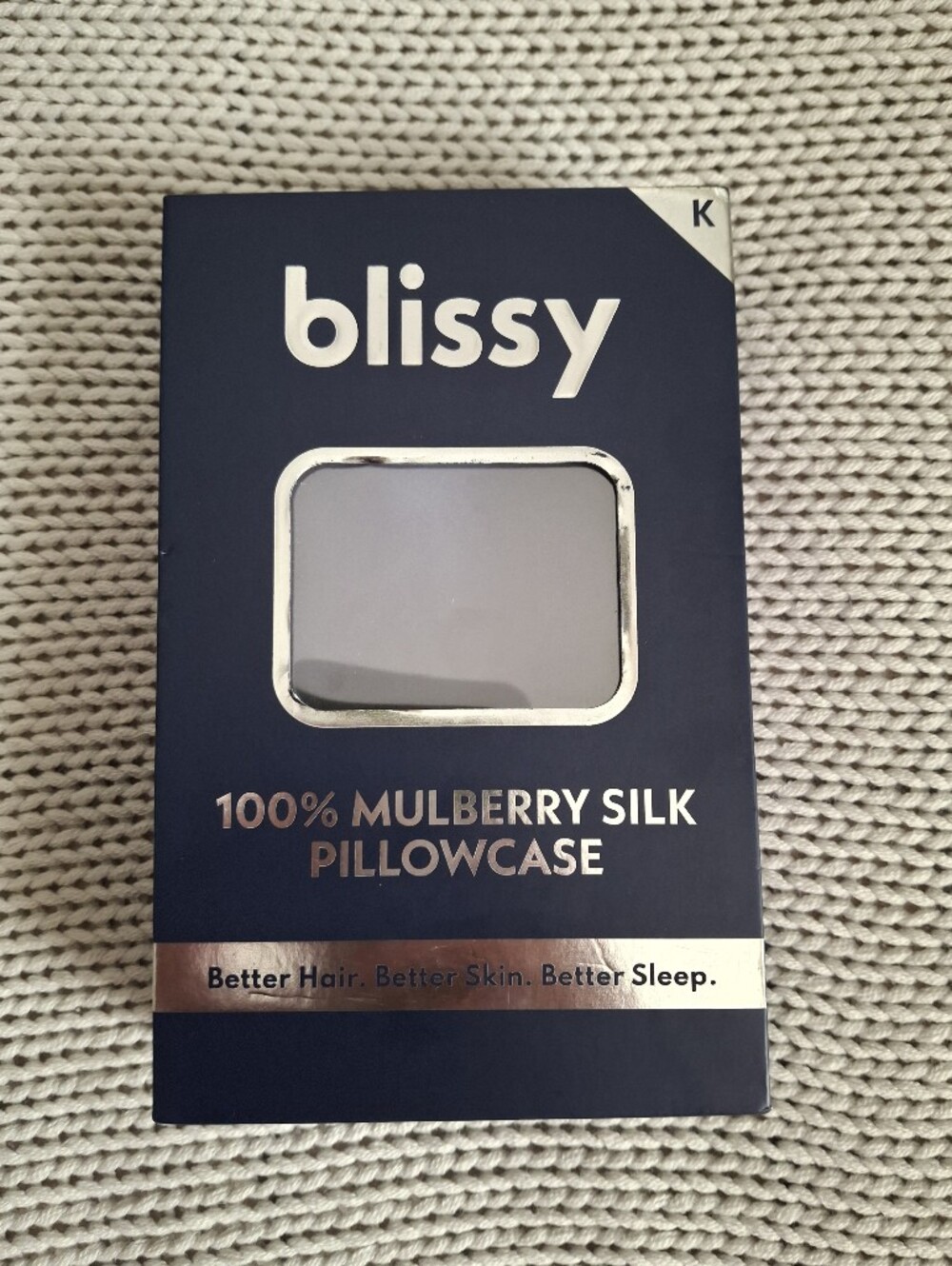 Bliss 100% Mulberry Silk Pillowcase - Navy Blue